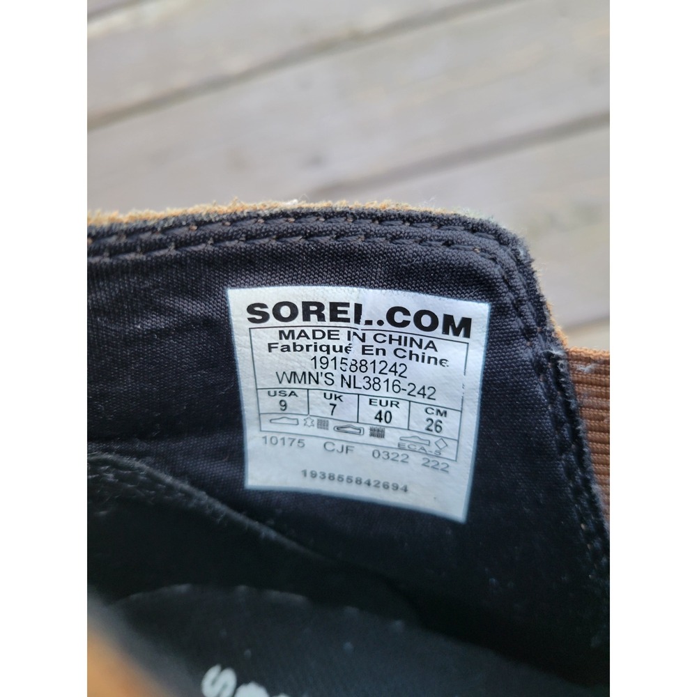 Sorel Evie Chelsea Boots Brown Leather Suede Waterproof Hidden Wedge Size 9 - Picture 8 of 9